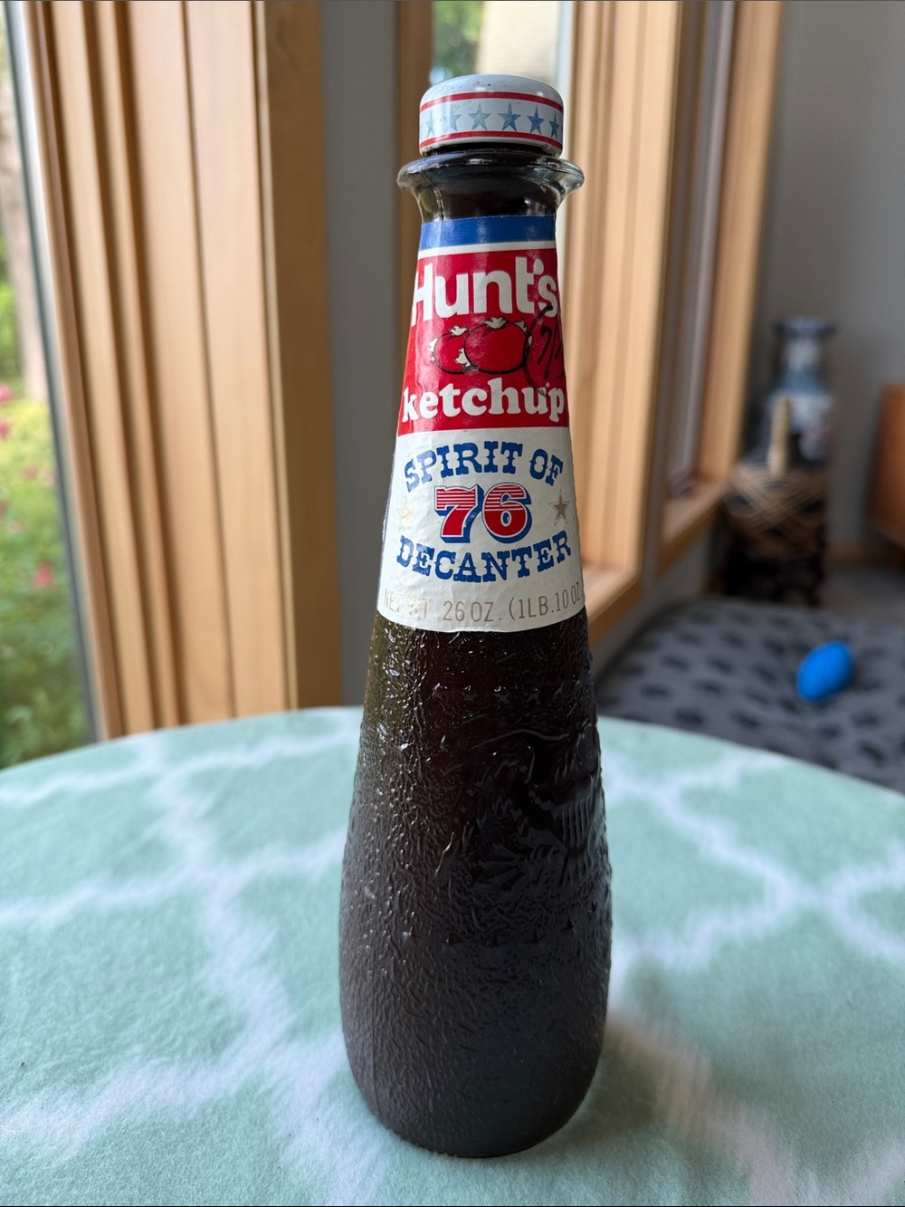 Vintage Hunt's Ketchup Spirit of '76 Decanter centennial design - Red White Blue